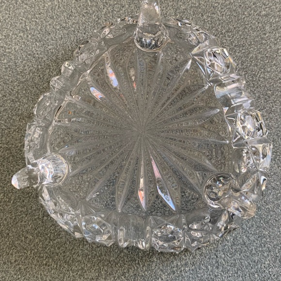 VINTAGE•crystal 3 footed tray• makeup •vanity - Picture 3 of 7